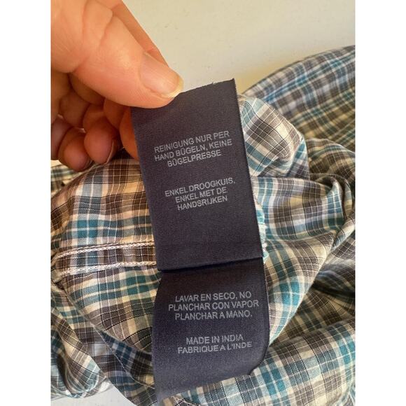 Robert Graham Shirt Mens Medium Blue Gray Plaid Long Sleeve Button Flip Cuffs - Picture 13 of 15